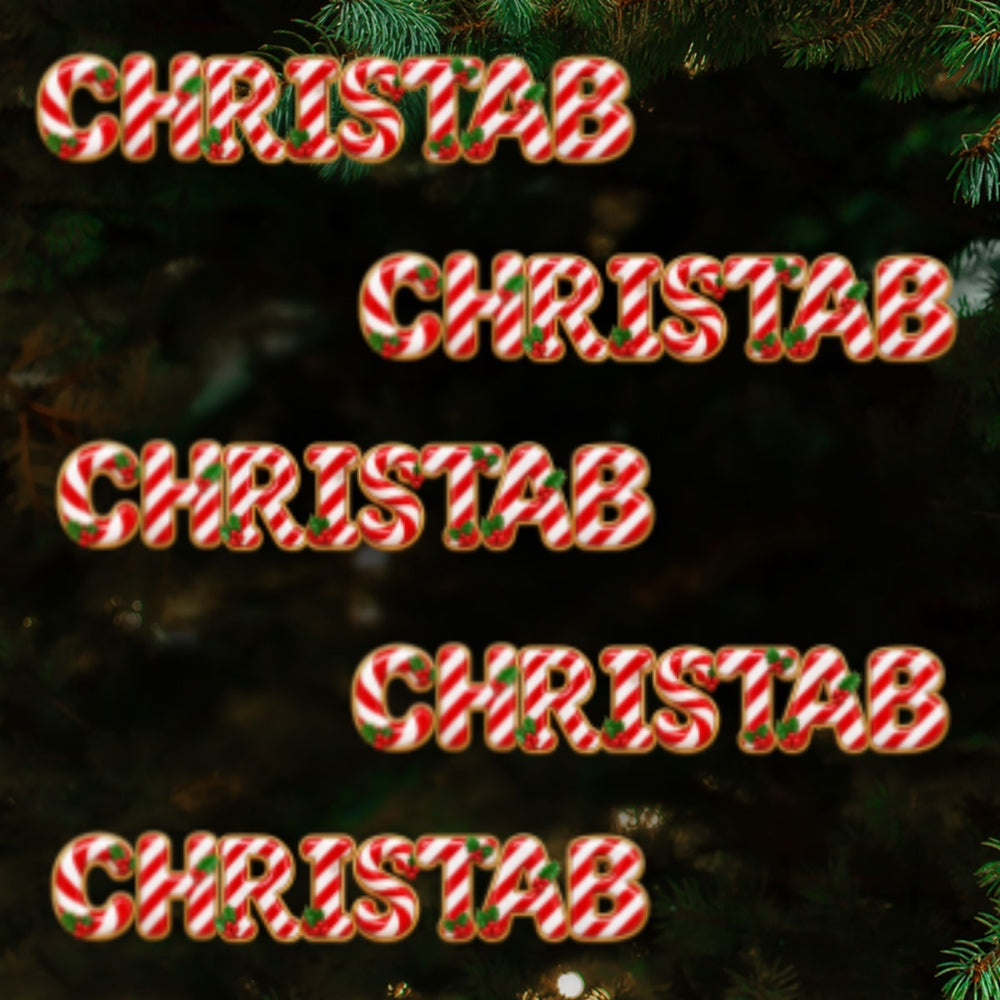 Custom Letter Christmas Ornament & Stocking Tag with Name • Family Name - Personalized Acrylic Ornament