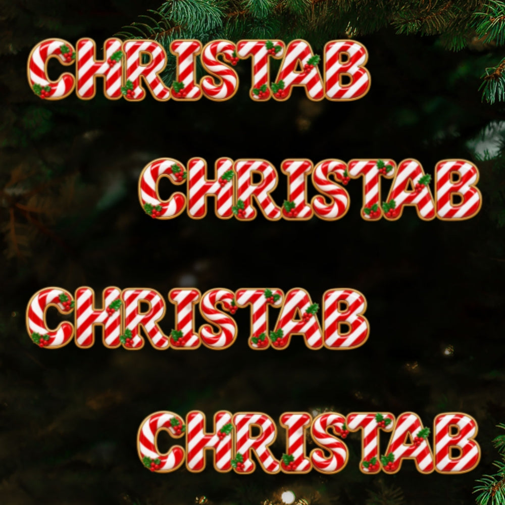 Custom Letter Christmas Ornament & Stocking Tag with Name • Family Name - Personalized Acrylic Ornament