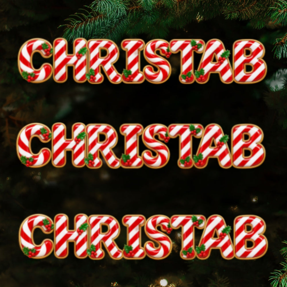 Custom Letter Christmas Ornament & Stocking Tag with Name • Family Name - Personalized Acrylic Ornament