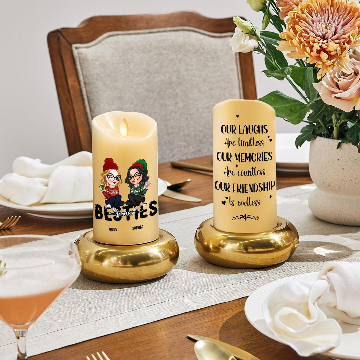 Friendship Is Endless - Personalized LED Candle