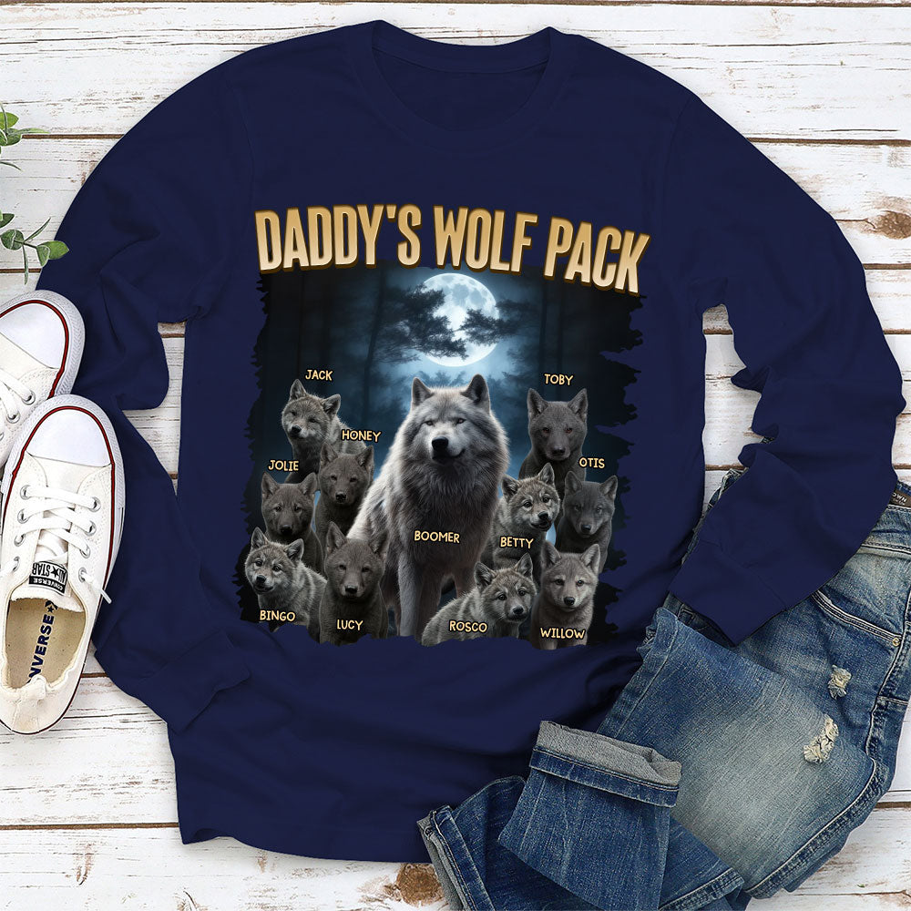 Custom Father's Day, Special Gift for Dad & Grandpa • Dad Wolf Pack - Personalized Shirt