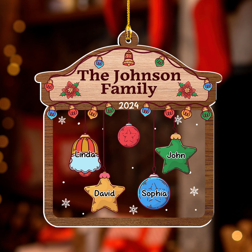 Custom Family Ornament, Christmas Gift for Family Members •  Christmas Family House - Personalized Acrylic Ornament