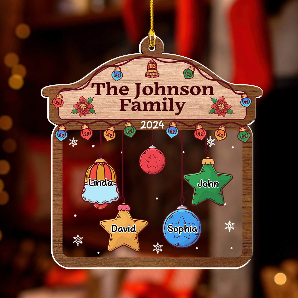 Custom Family Ornament, Christmas Gift for Family Members •  Christmas Family House - Personalized Acrylic Ornament