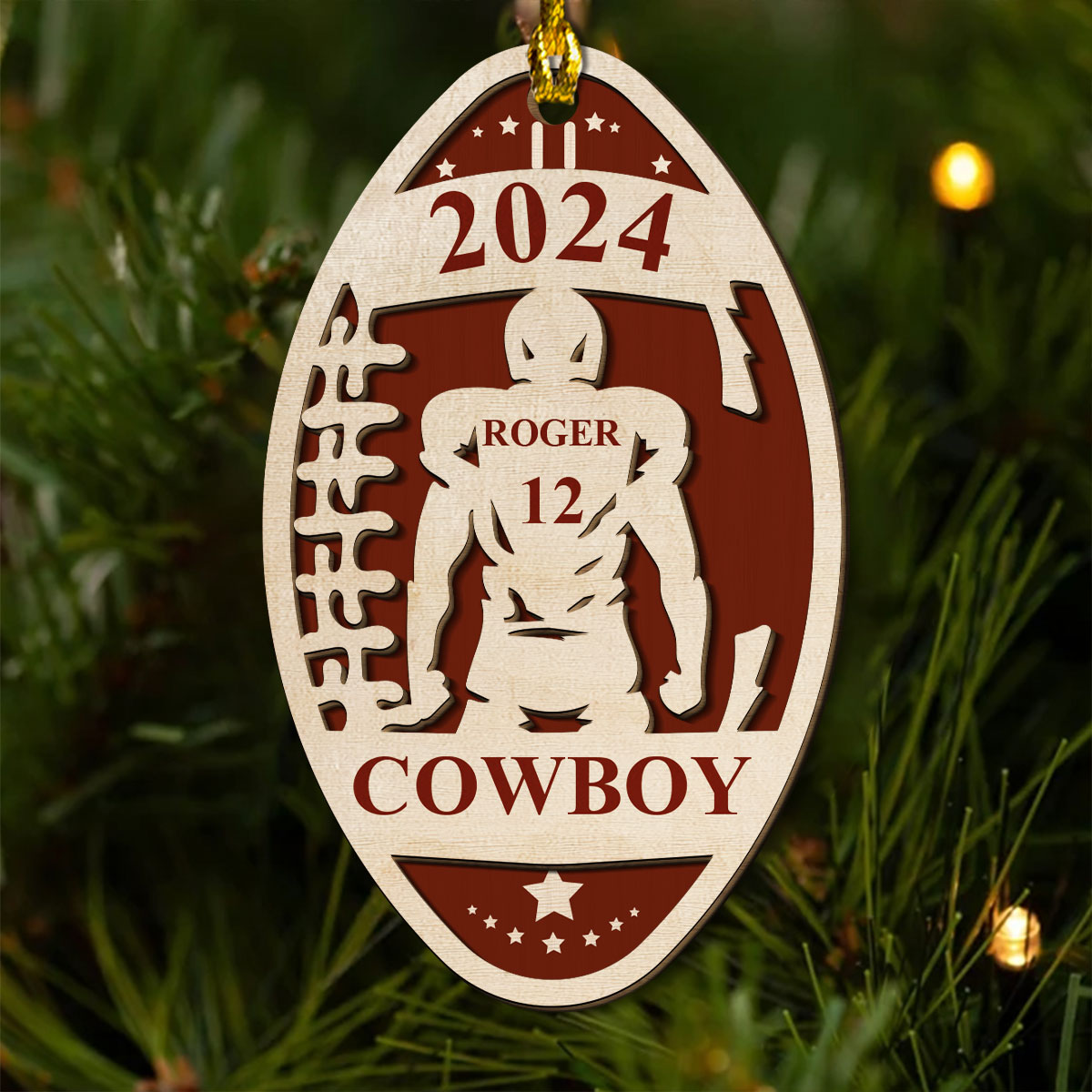 Custom Keepsake Christmas Ornament •  Rucking And Rolling On The Rugby Field - Personalized 2-Layered Wood Ornament