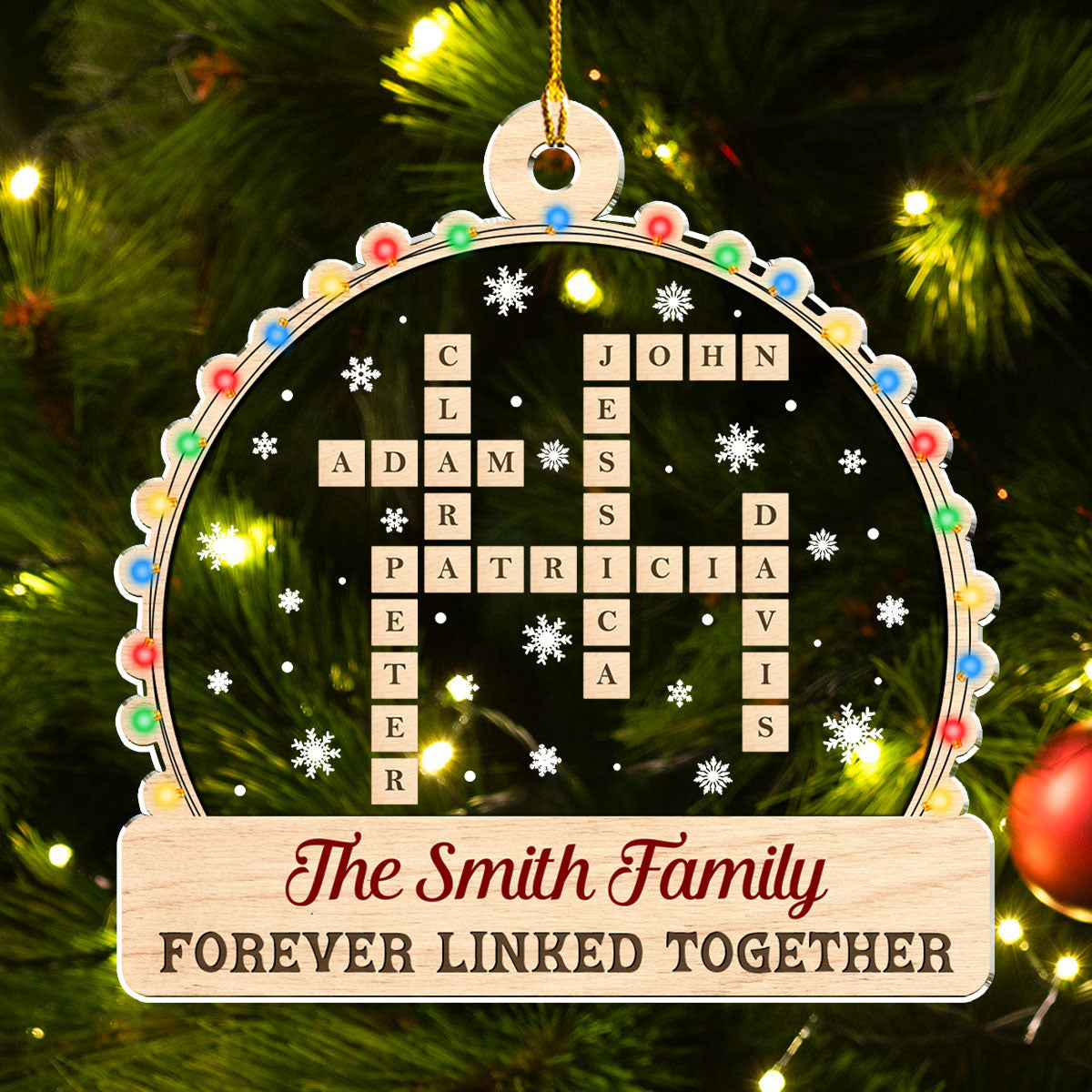 Custom Family Ornament, Christmas Gift for Family Members •  In This House We Love Christmas - Personalized Acrylic Ornament