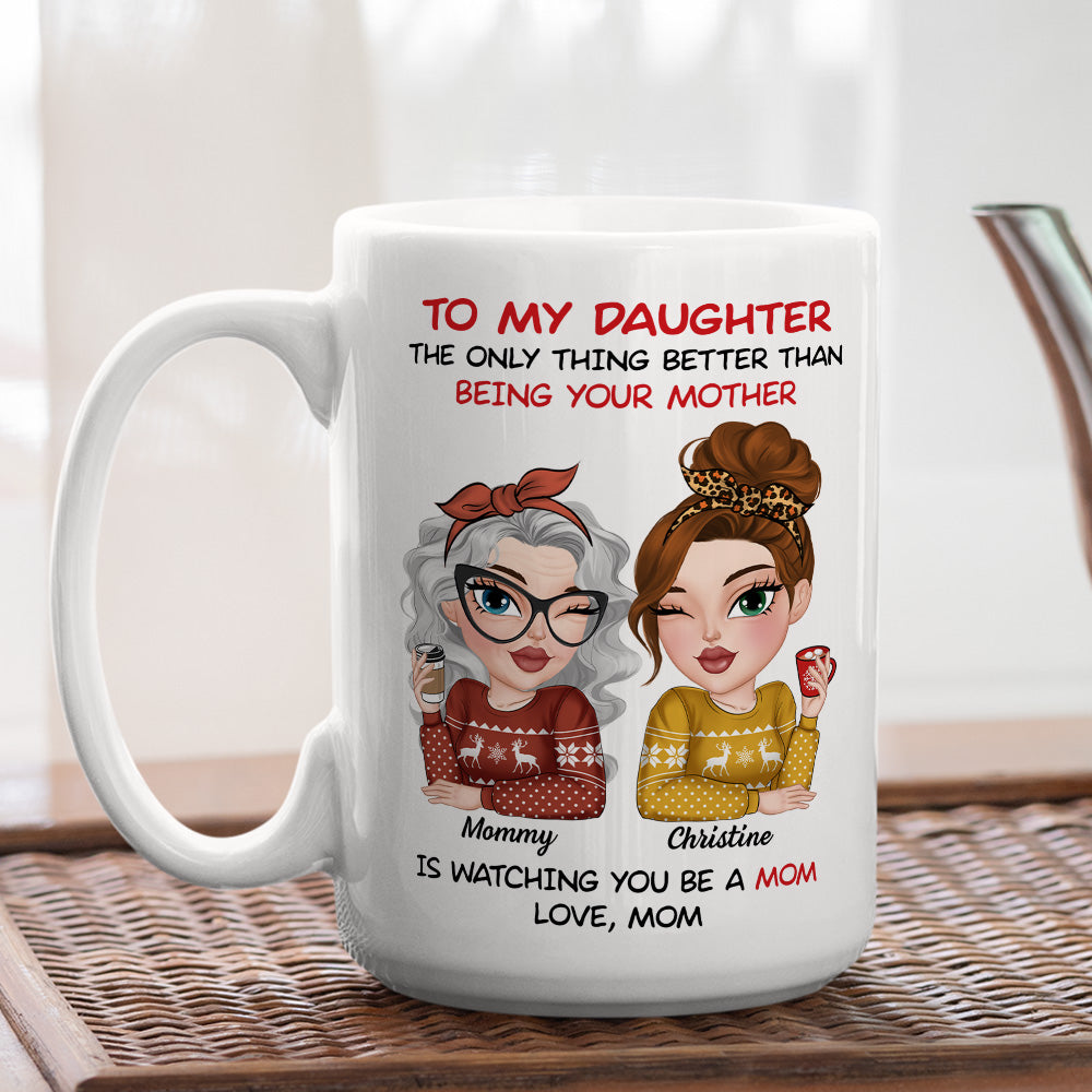Custom Christmas & Birthday Gift for Daughter • Home Is Where Mom Is - Personalized Coffee Mug