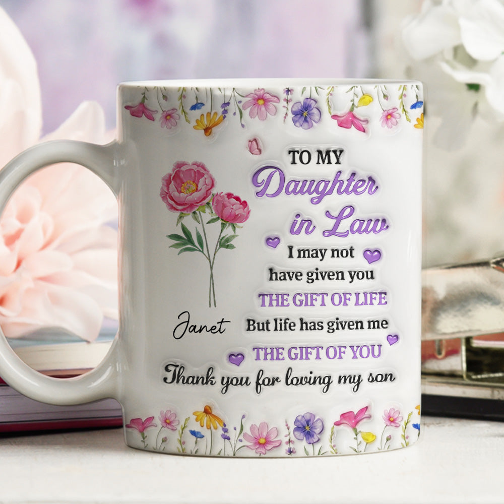 Custom Christmas & Birthday Gift for Daughter • A Daughter By Heart - Personalized 3D Inflated Effect Mug