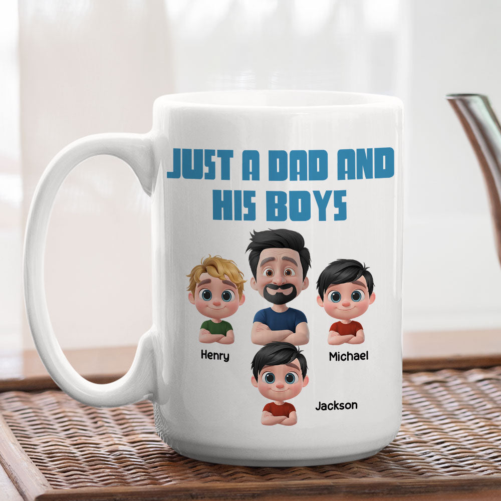 Custom Father's Day, Special Gift for Dad & Grandpa • Daddy And His Children - Personalized Coffee Mug