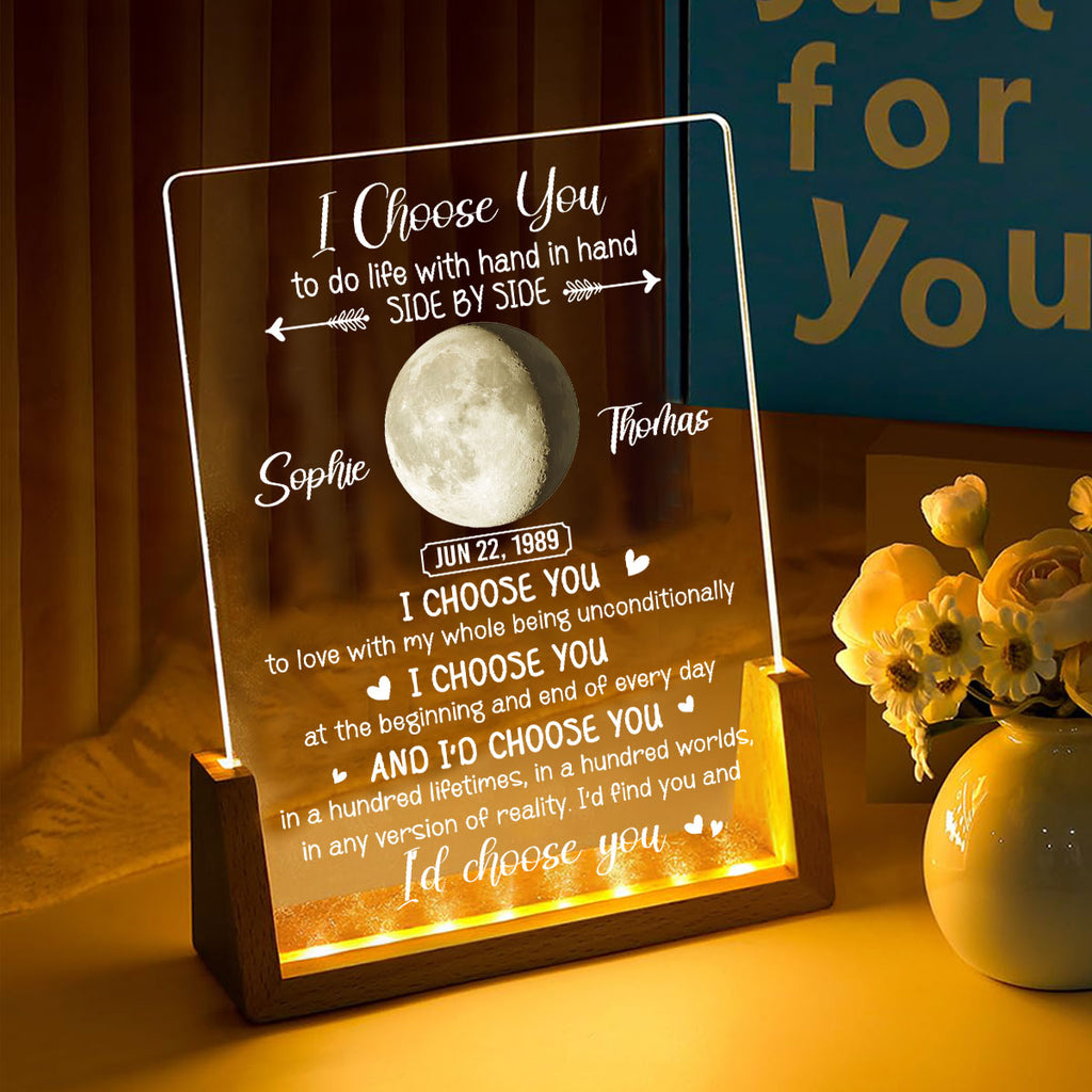 Custom Couple Gift for Anniversary, Valentine's Day, Christmas • Chosen Love - Personalized Night Light