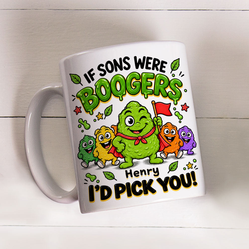 Custom Christmas & Birthday Gift for Son • Booger Pick You - Personalized Coffee Mug