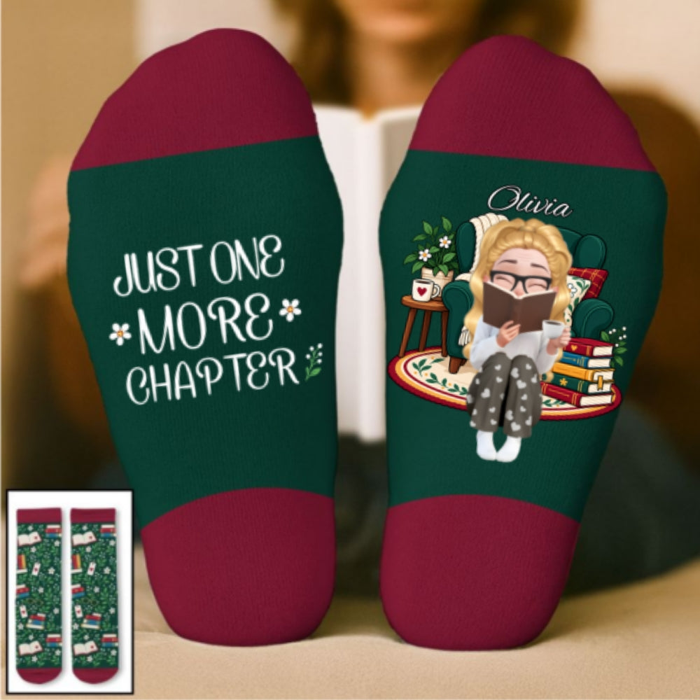 Custom Christmas Birthday Gift For Book Lovers, Bookworms, Readers • Life Is Better With Books - Personalized Crew Socks