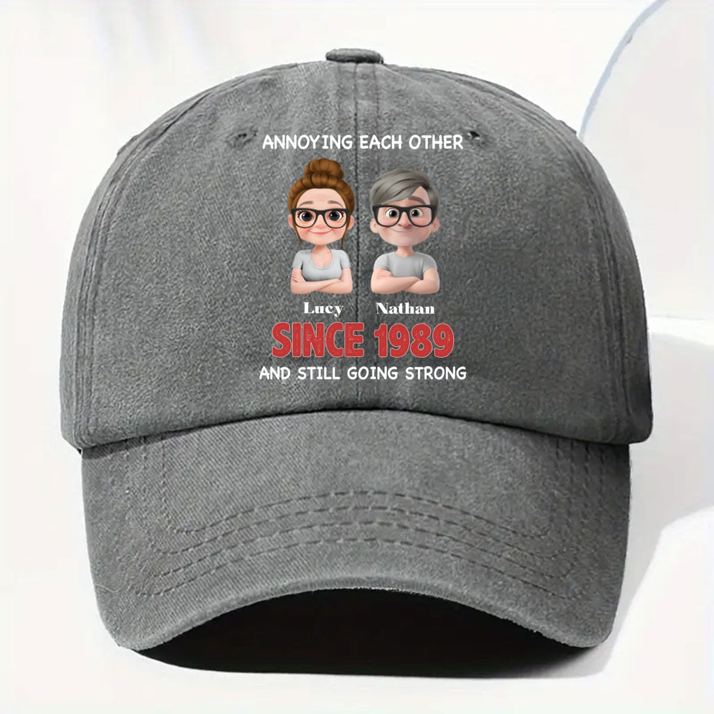 Together Forever - Personalized Vintage Washed Denim Cap