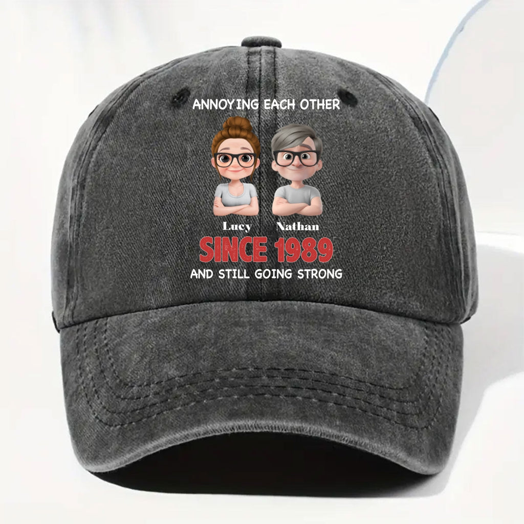 Together Forever - Personalized Vintage Washed Denim Cap