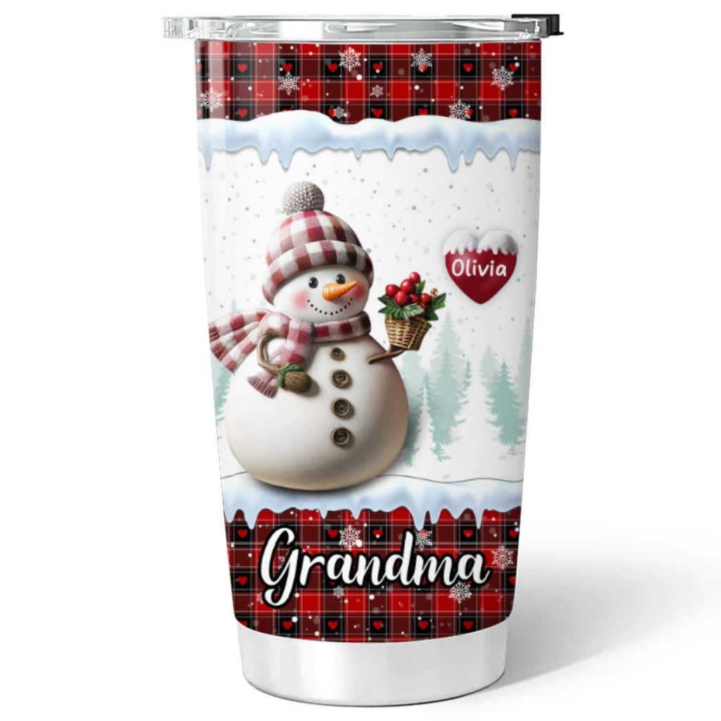 Custom Christmas Birthday Gifts For Grandma • Happy Christmas Snowman Grandma - Personalized Tumbler