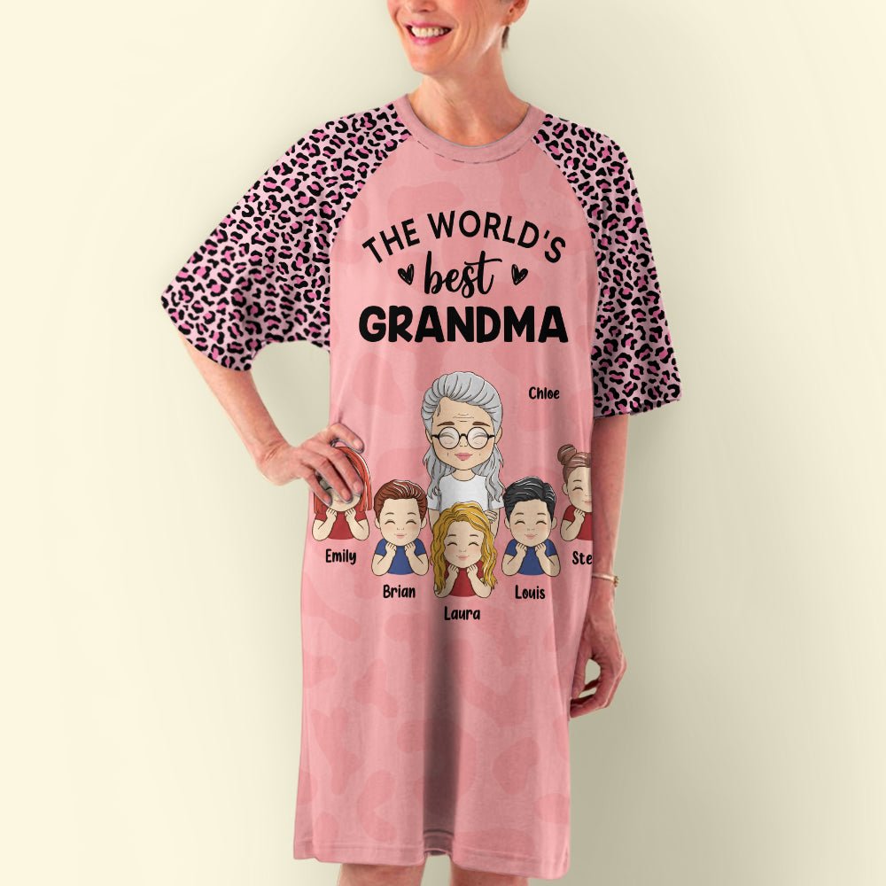 The World's Best Grandma - Personalized 3/4 Sleeve Dress