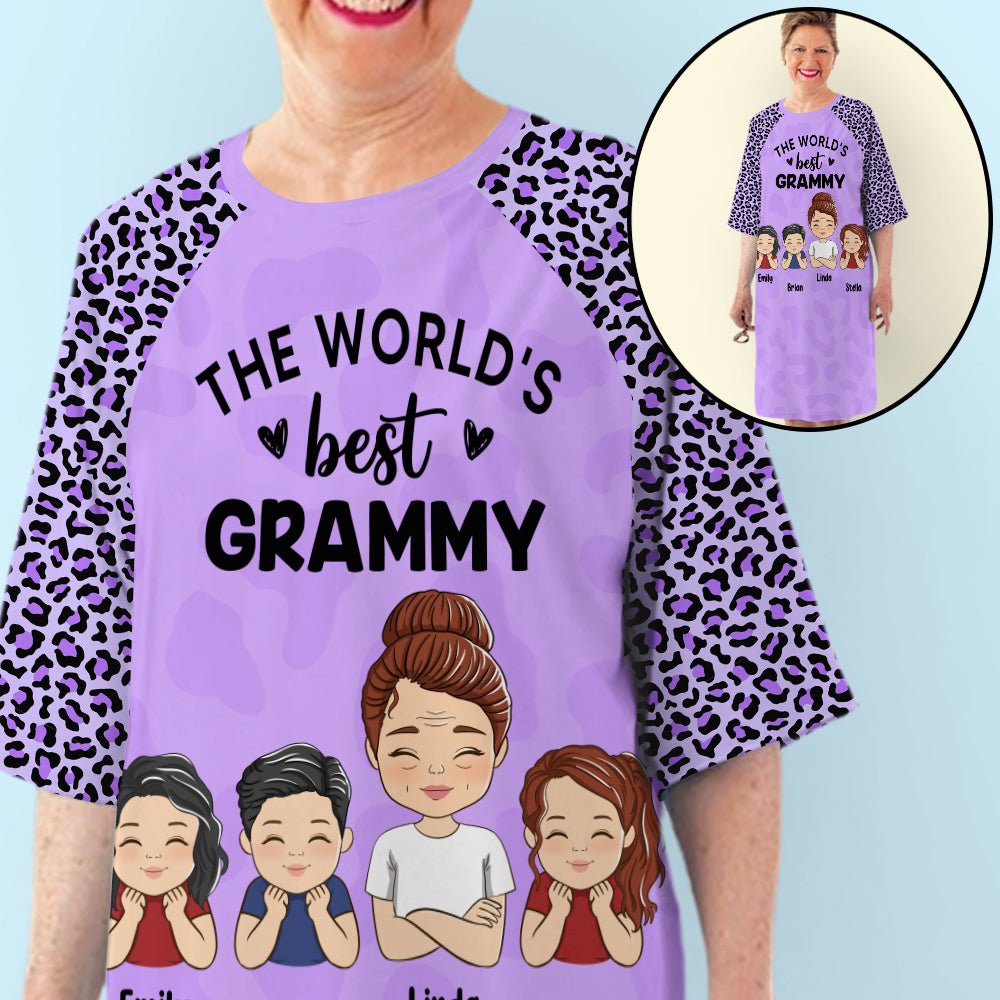 The World's Best Grandma - Personalized 3/4 Sleeve Dress
