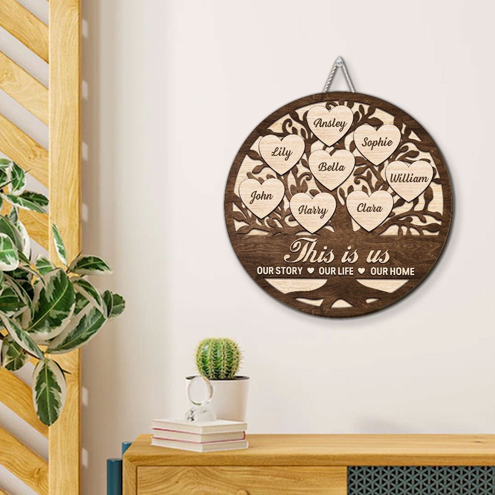 Custom Couple Anniversary Wall Decor Keepsake Gift • This Is Our Home - Personalized Wood Sign