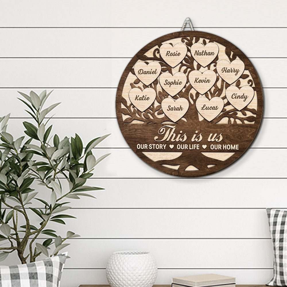 Custom Couple Anniversary Wall Decor Keepsake Gift • This Is Our Home - Personalized Wood Sign