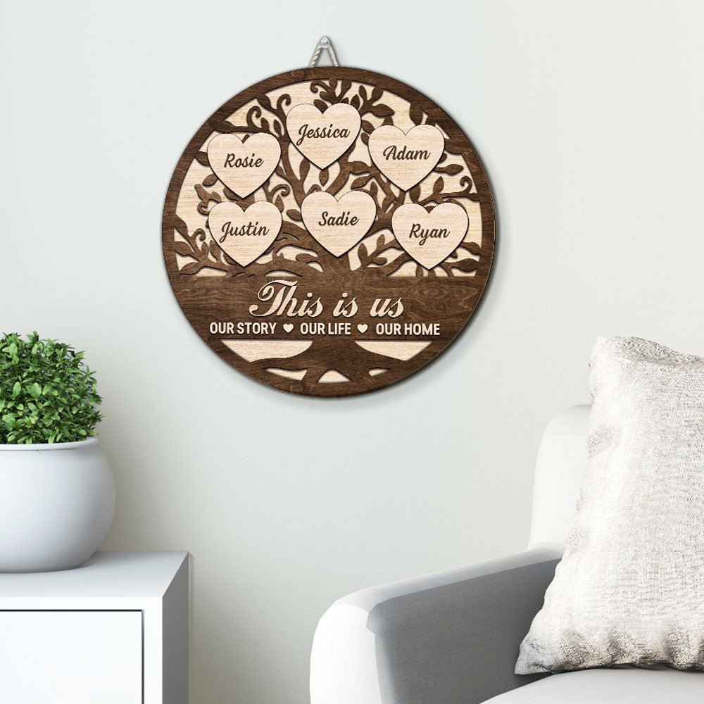 Custom Couple Anniversary Wall Decor Keepsake Gift • This Is Our Home - Personalized Wood Sign