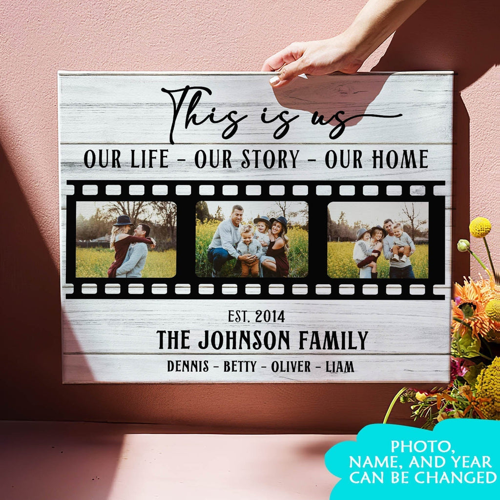 This Is Us - Personalized Photo Canvas - Family Canvas - Wall Art For Family