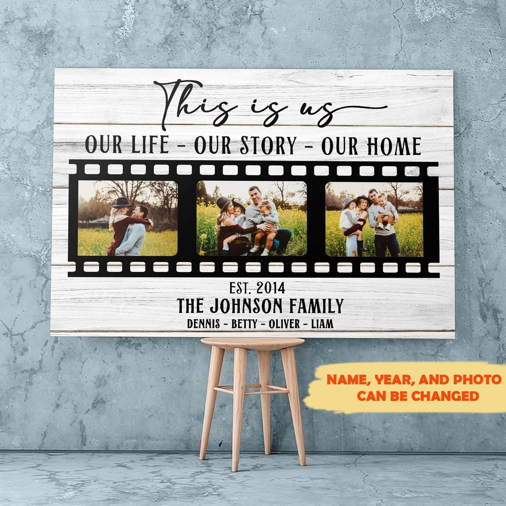 This Is Us - Personalized Photo Canvas - Family Canvas - Wall Art For Family