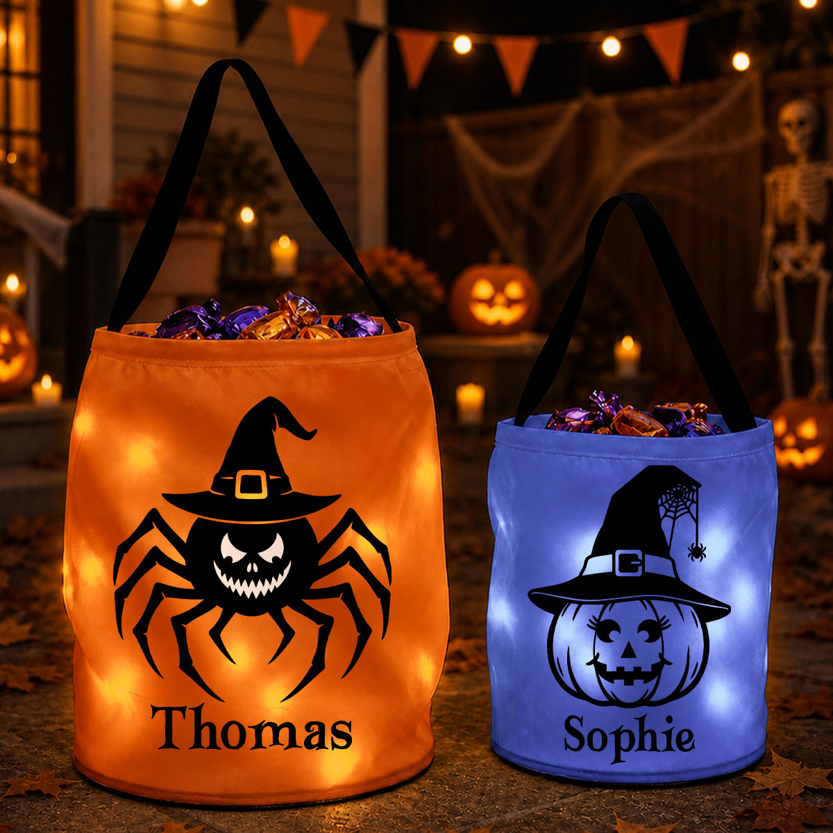 Halloween Mascot - Personalized Light Up Basket