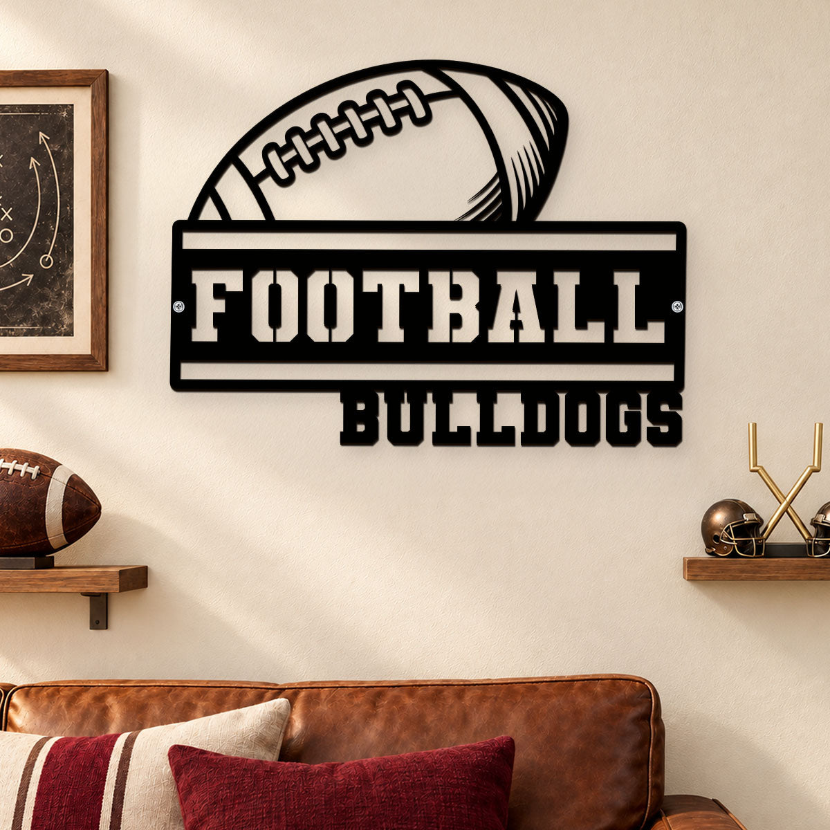 Custom Home & Wall Decor, Birthday & Christmas Gift • Football Lover Club - Personalized Freeform Shape Metal Sign