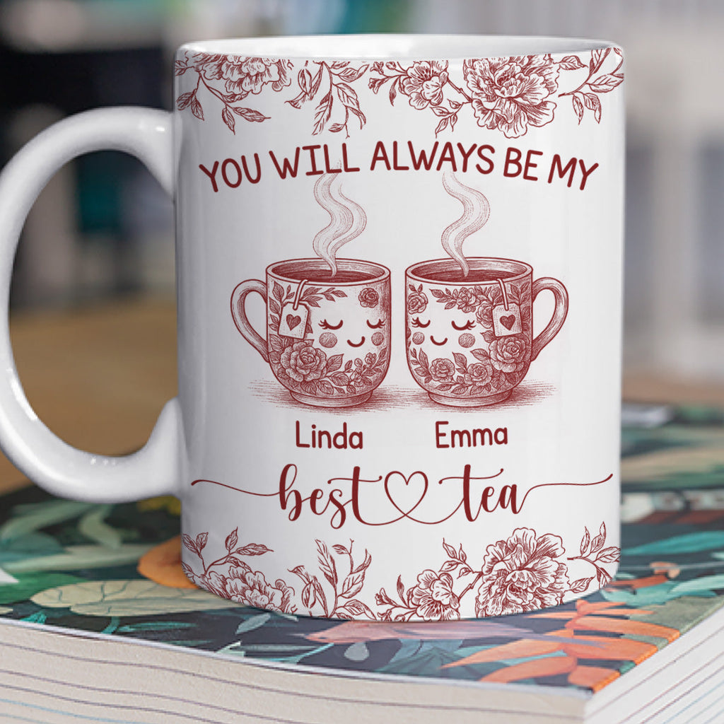 Custom Best Friend, Christmas & Birthday Friendship Keepsake Gift • Best Tea In The World - Personalized Coffee Mug