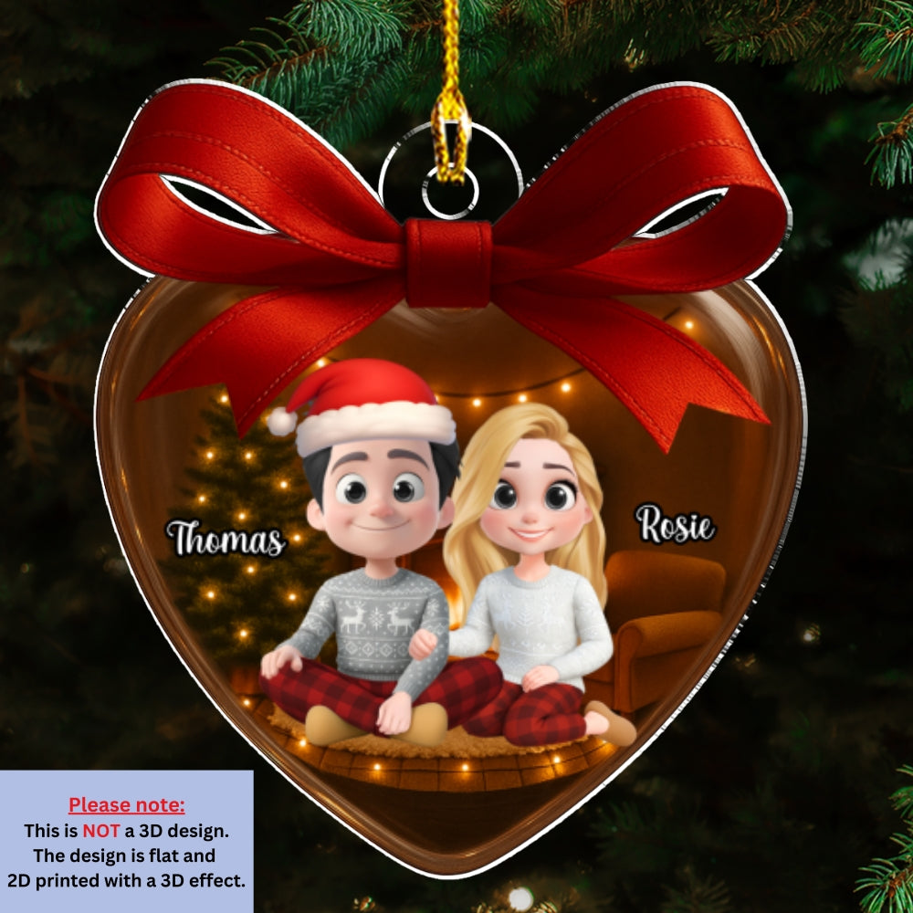Custom Couple Christmas Ornament, Anniversary Gift •  Love You Forever Version 2 - Personalized Acrylic Ornament