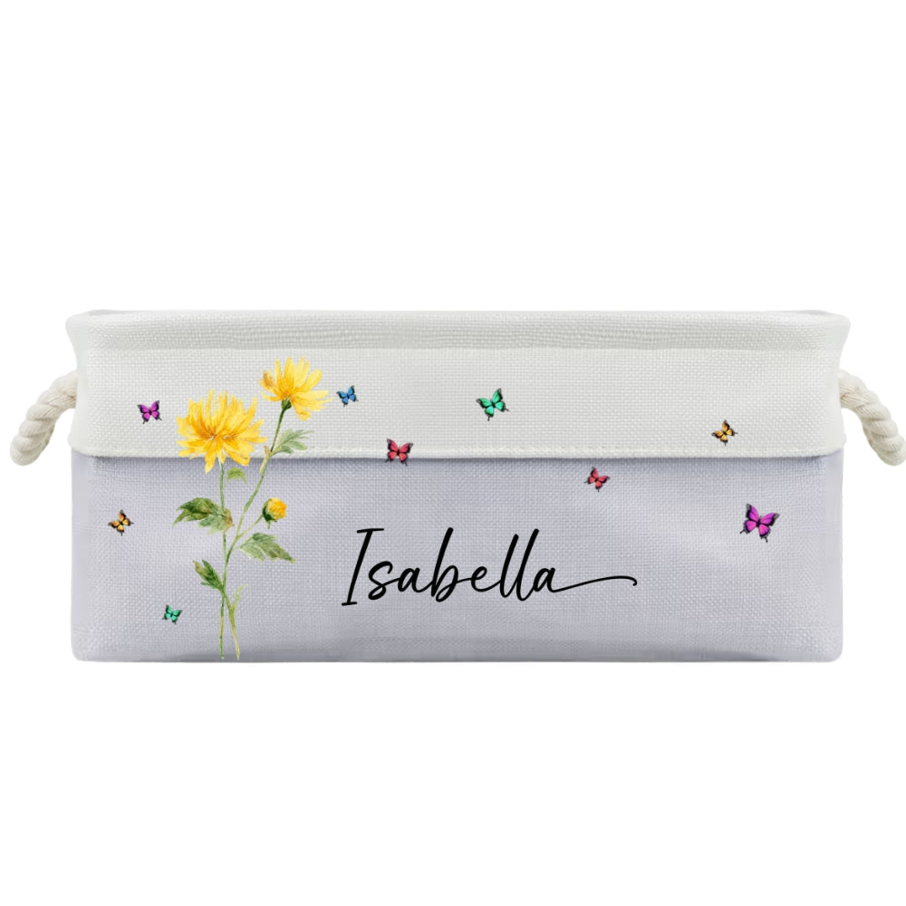 Flowers Power 1 - Personalized Storage Basket