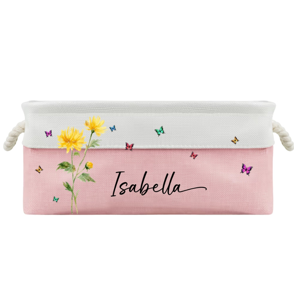 Flowers Power 1 - Personalized Storage Basket