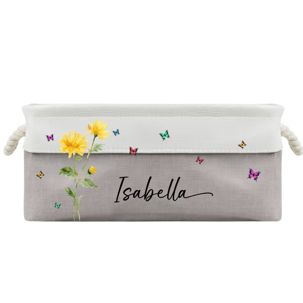 Flowers Power 1 - Personalized Storage Basket