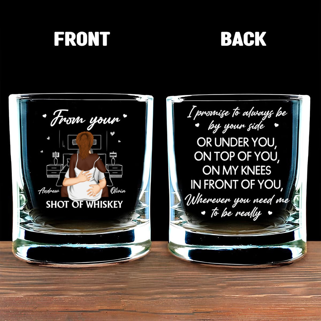 Custom Christmas Anniversary Birthday Drinkware Gifts for Couple • Always Be By Your Side Husband - Personalized Whiskey Glass