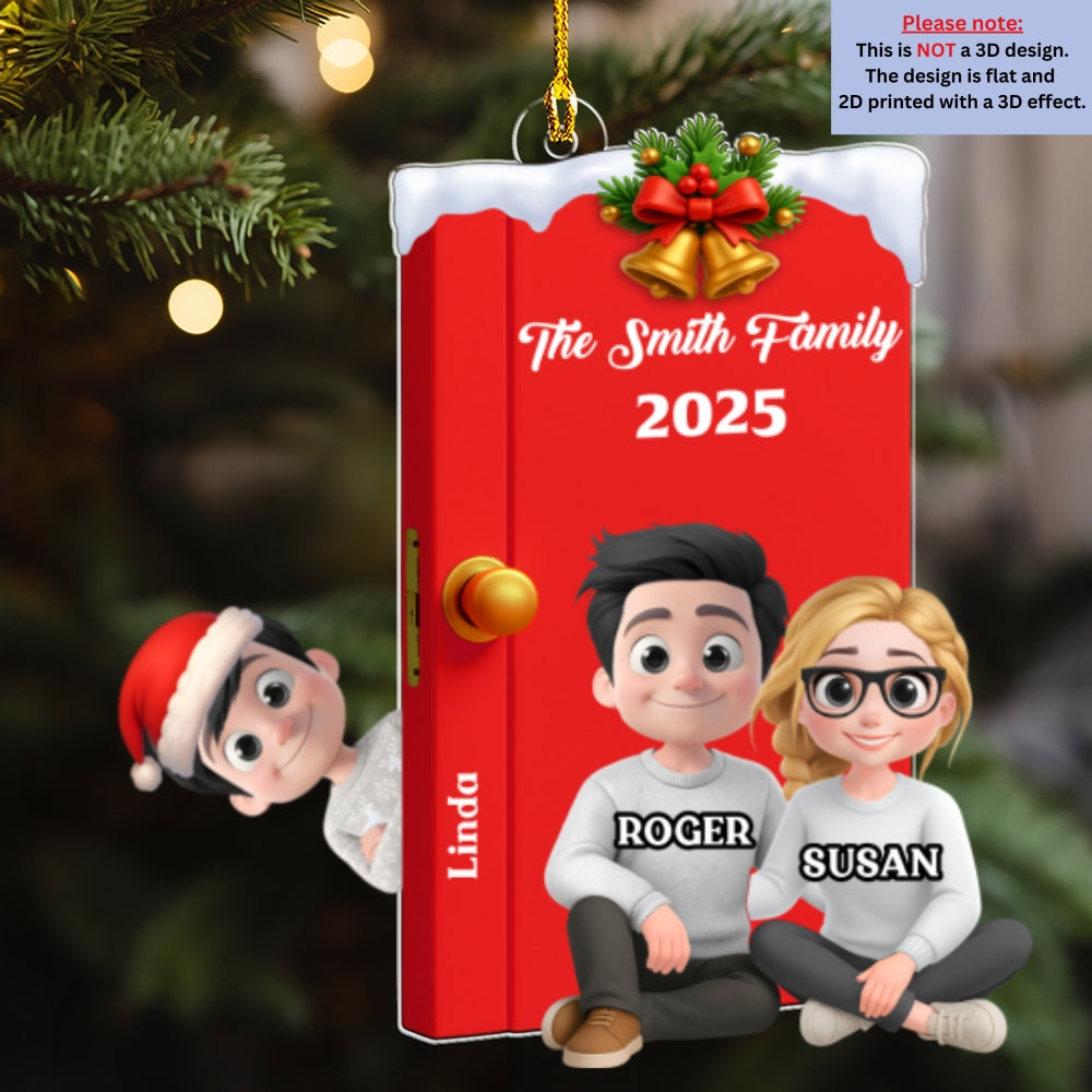 Custom Family Ornament, Christmas Gift for Family Members •  Open Door Family - Personalized Acrylic Ornament