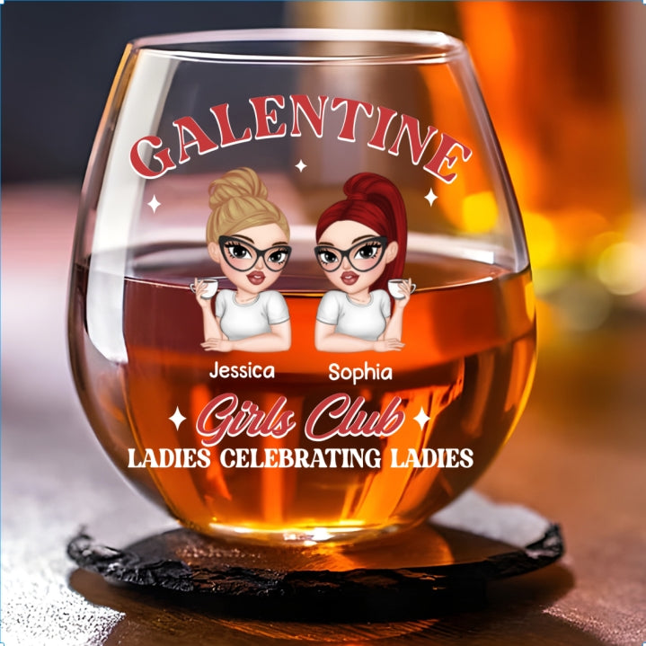 Galentine Girls Club - Personalized Wine Glass