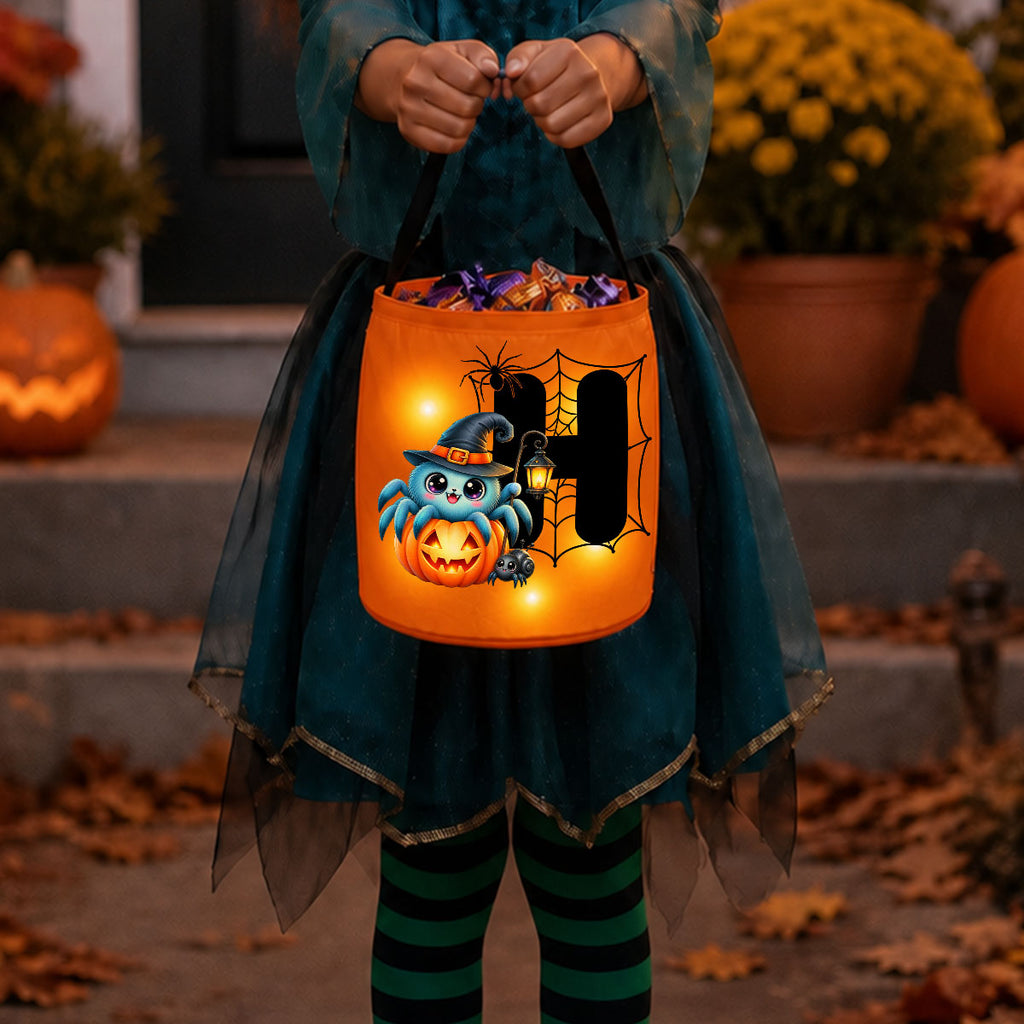 My Spiderman In Halloween - Personalized Light Up Basket