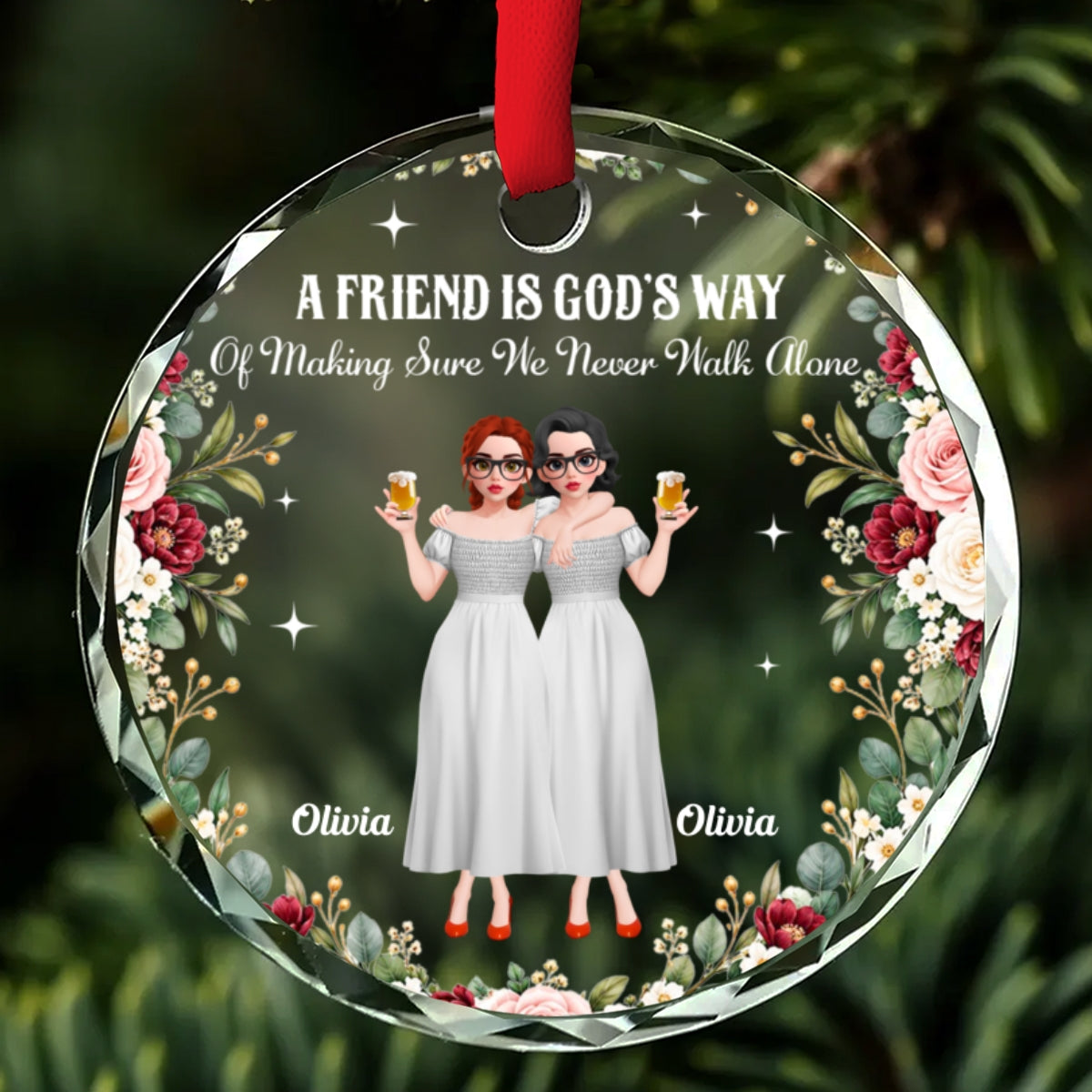 Custom Keepsake Christmas Ornament •  No One Like You - Personalized Glass Ornament