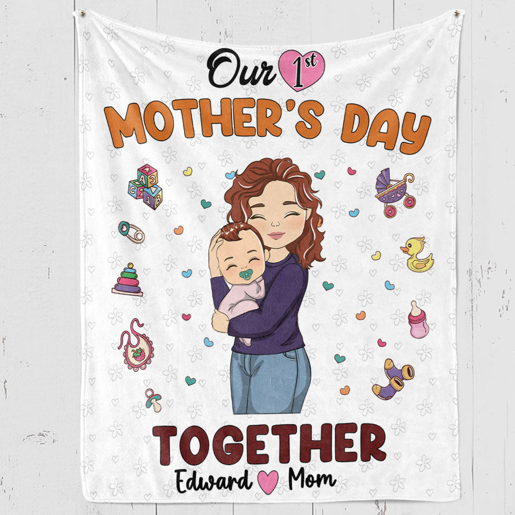 First Mother Day - Personalized Fleece Blanket
