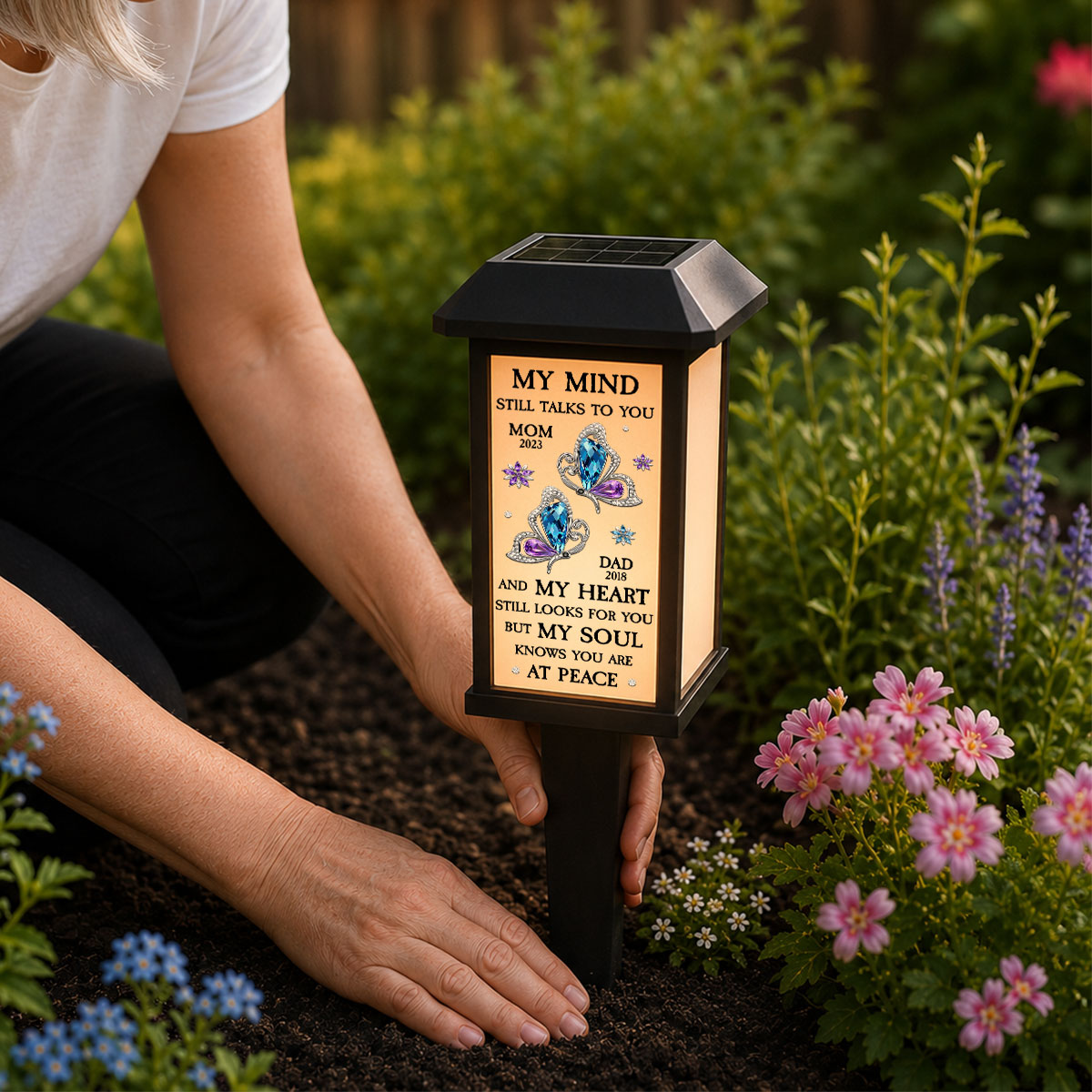 My Soul Knows You Are At Peace - Personalized Solar Garden Light