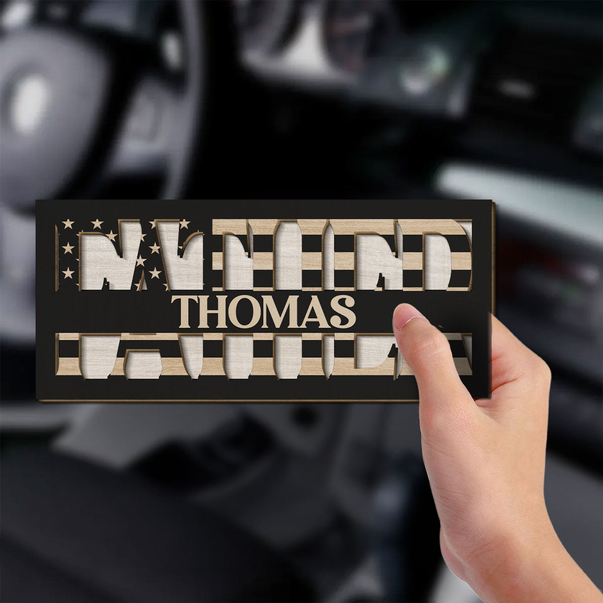 Family Love Dad - Personalized Car Visor Clip