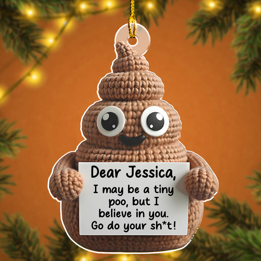 Custom Coworker Christmas Ornament, Team Appreciation Gift •  Positive Poo - Personalized Acrylic Ornament