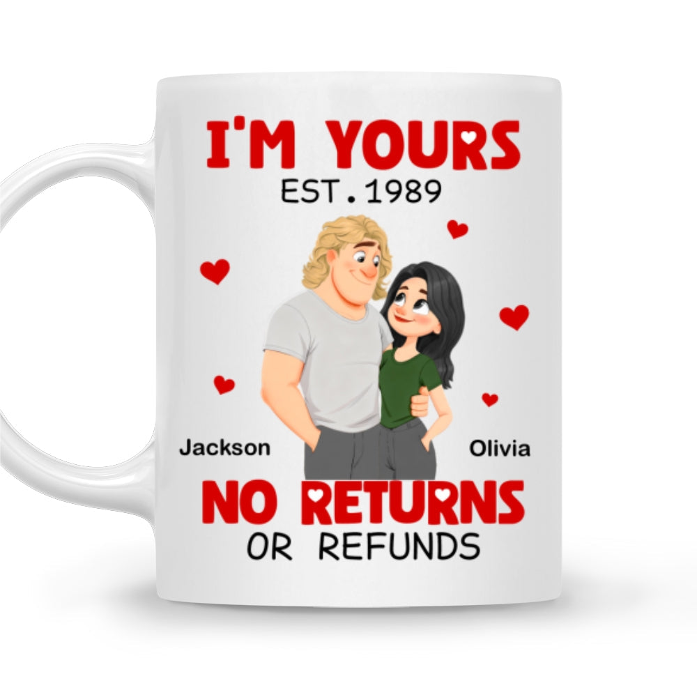 Custom Anniversary Keepsake Gifts For Couple • No Refund Cartoon - Personalized Coffee Mug