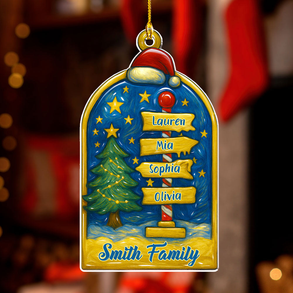 Custom Family Ornament, Christmas Gift for Family Members •  Family Brings Joy - Personalized Acrylic Ornament