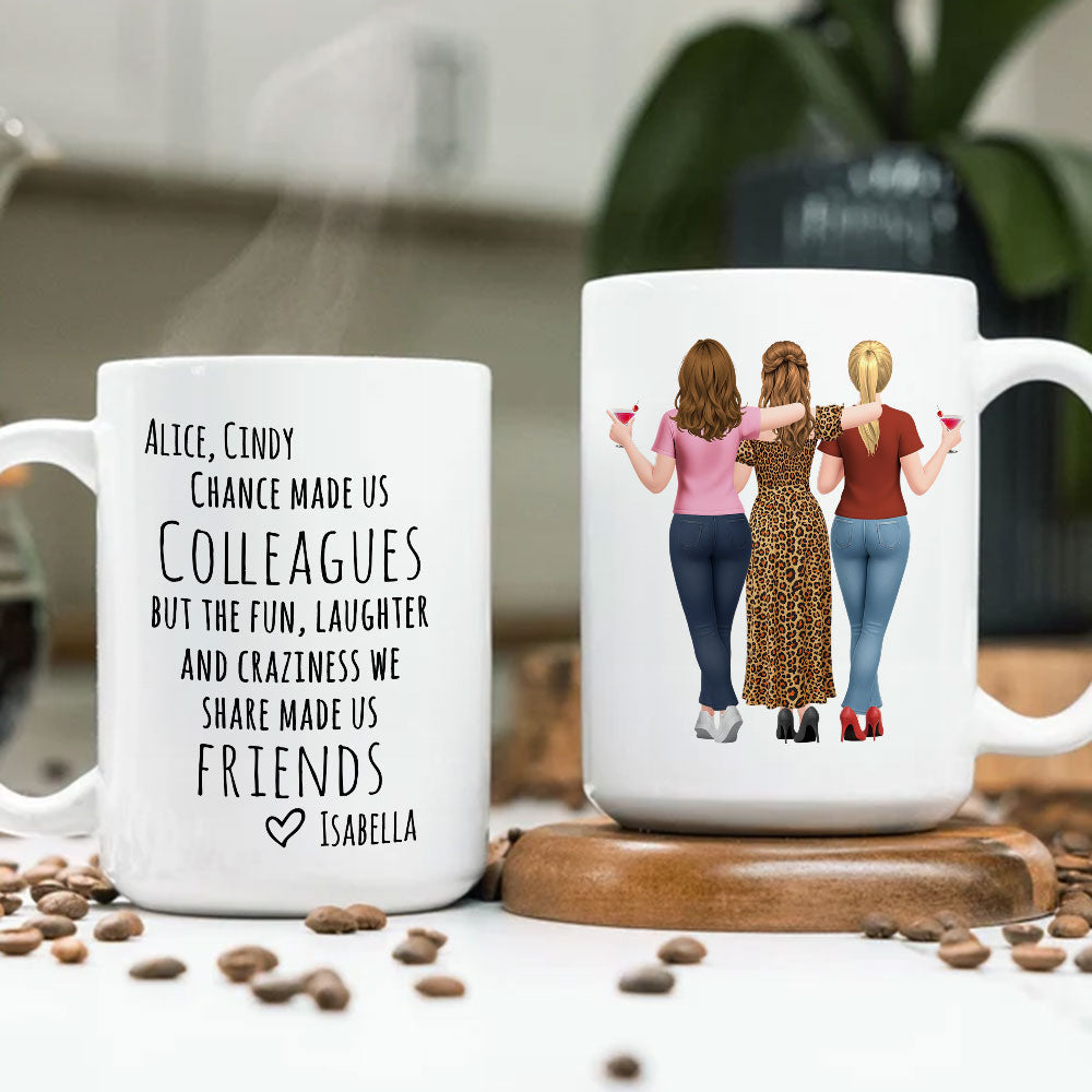 Custom Coworker, Christmas & Birthday Team Appreciation Gift • Work Brought Us Together - Personalized Coffee Mug