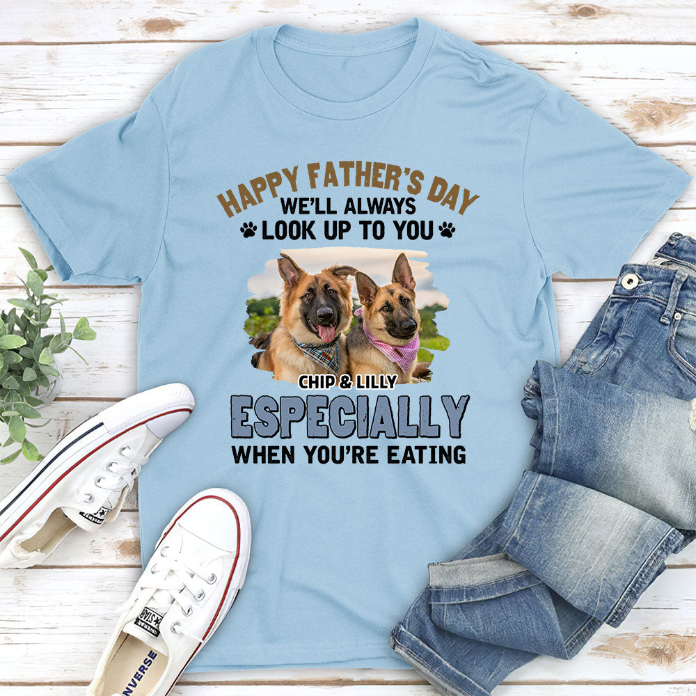 Custom Photo Christmas & Birthday Keepsake Gift • Especially When Dogs Are Eating Photo - Personalized Shirt