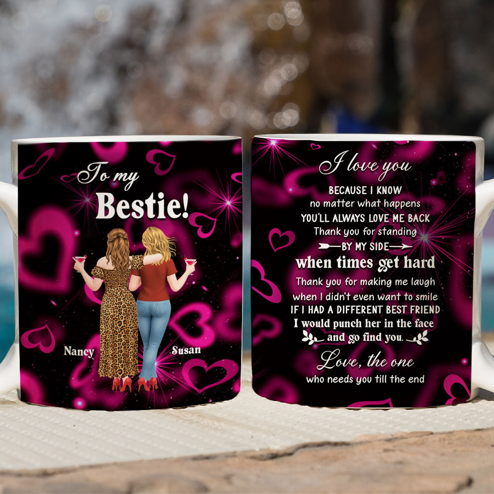 Custom Best Friend, Christmas & Birthday Friendship Keepsake Gift • Friendship That Never Leaves - Personalized Coffee Mug