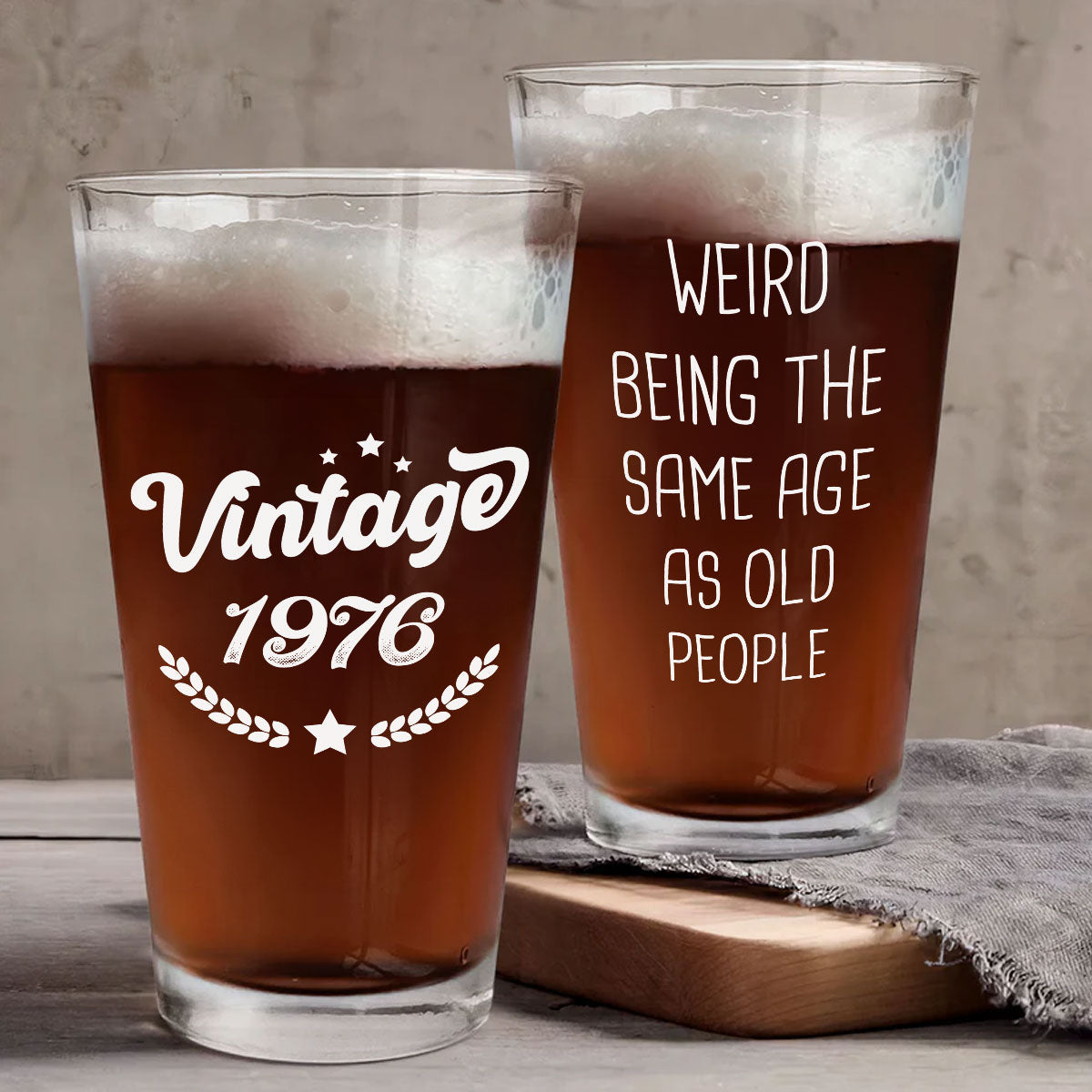 Legends Never Go Outdated Ever - Personalized Beer Glass