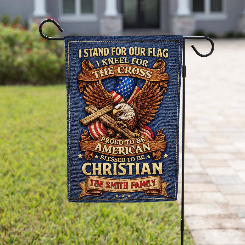 Kneel For Cross - Personalized 3D Effect Flag