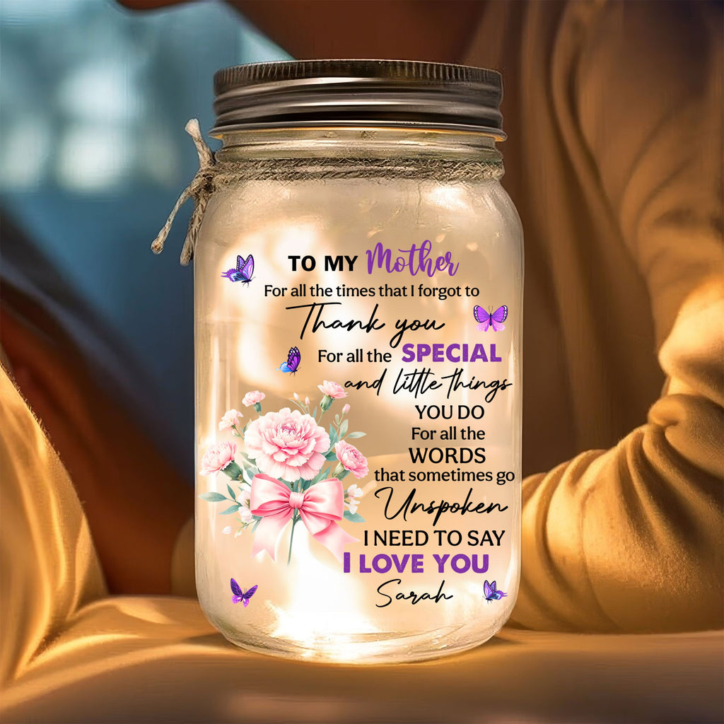 Thank You My Great Mother - Personalized Mason Jar Light
