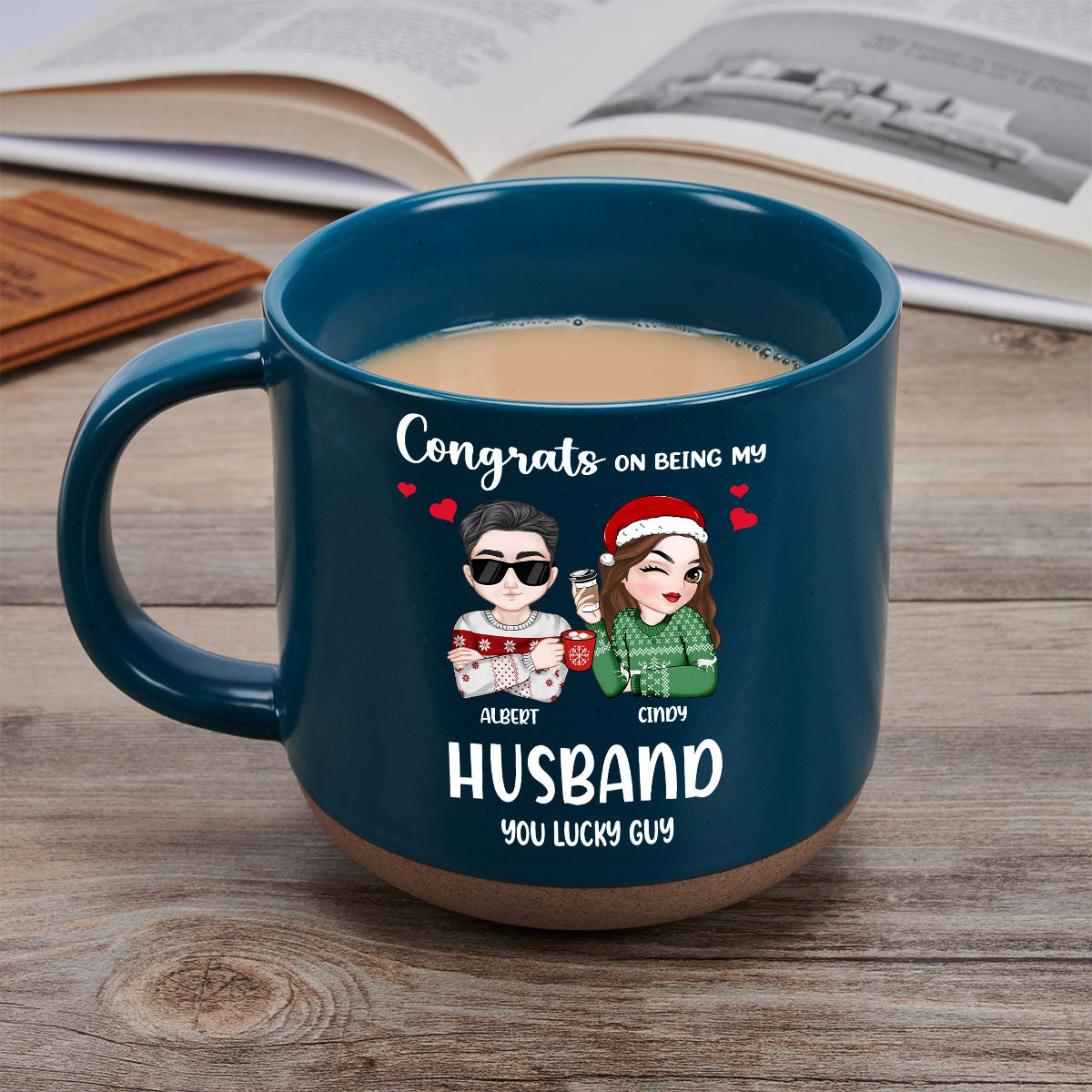 Custom Anniversary Keepsake Gifts For Couple • Congrats On Being My Husband - Personalized Pottery Mug